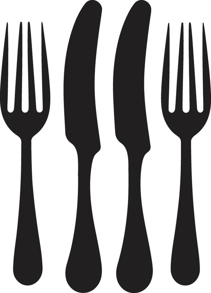 Culinary Craft Crest Fork and Knife Vector Icon for Sophisticated Culinary Design Gourmet Dining Insignia Vector Design for Culinary Excellence