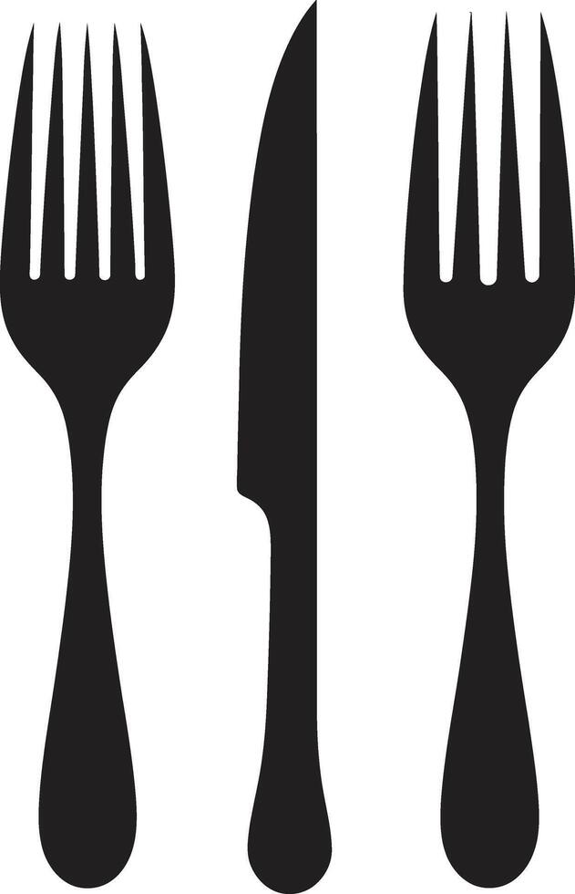 Utensil Elegance Badge Fork and Knife Vector Icon for Culinary Excellence Cutlery Elegance Crest Vector Design for Elegant Culinary Symbol