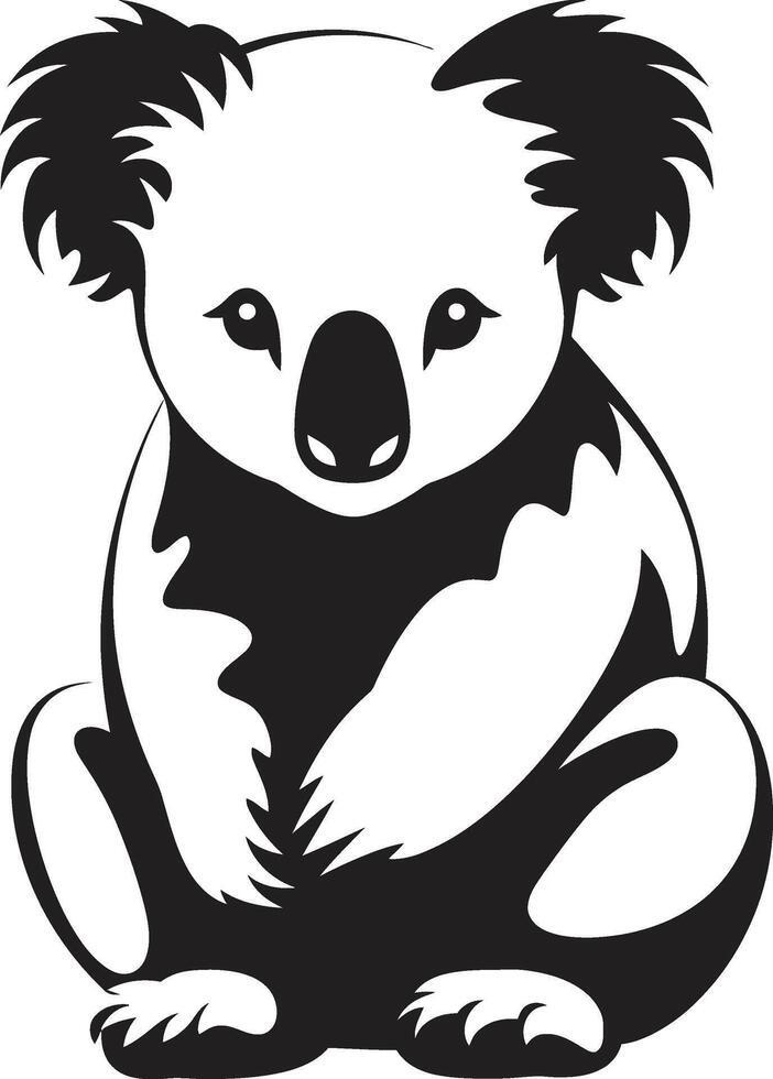 Bamboo Browsing Insignia Vector Design for Koala Conservation Fluffy Foliage Crest Koala Vector Icon for Environmental Harmony