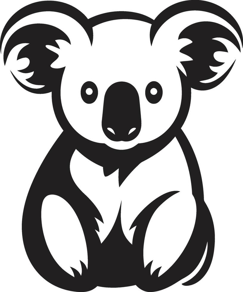 Bamboo Browsing Badge Vector Design for Koala Preservation Koala Kingdom Insignia Vector Logo Design for an Adorable Koala Symbol