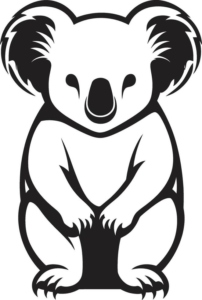 Koala Cuteness Crest Adorable Vector Icon for Wildlife Appreciation Eucalyptus Emissary Badge Koala Vector Design in Nature Harmony