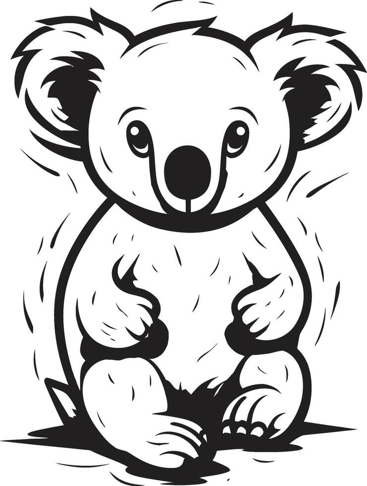 Tree Top Treasure Crest Vector Design for Koala Preservation Eucalyptus Elegance Badge Koala Vector Icon in Stylish Design