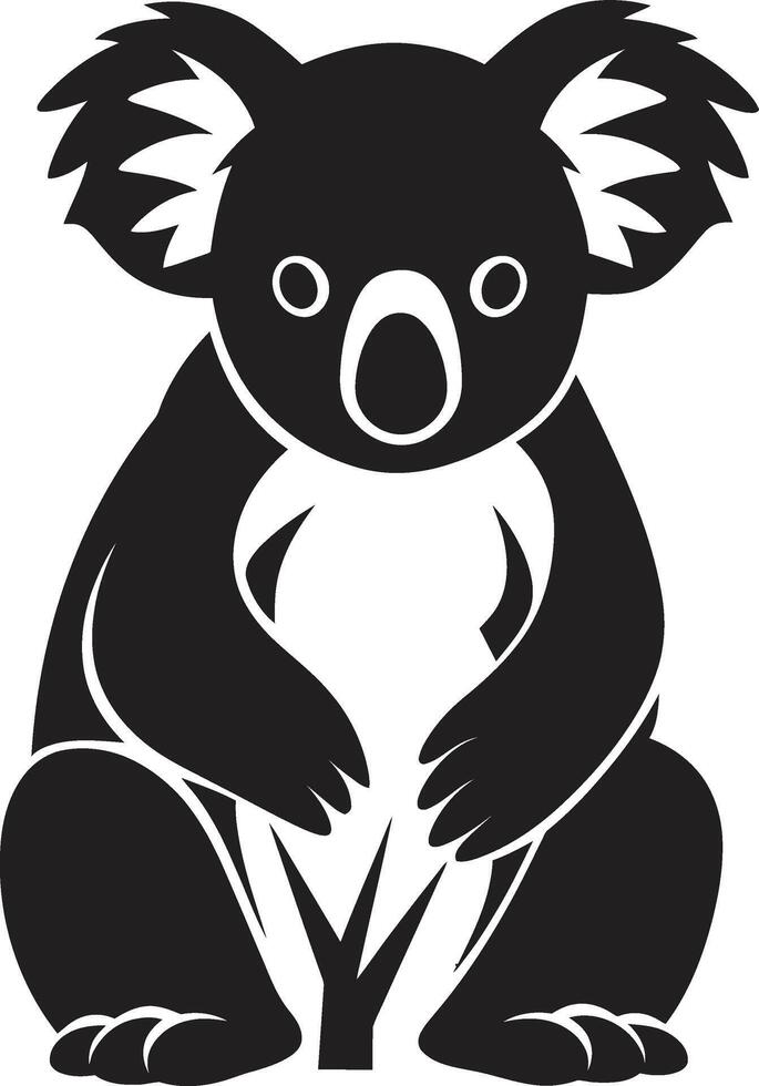Australian Arboreal Emblem Koala Vector Icon for Nature Harmony Bamboo Browsing Badge Vector Design for Koala Preservation