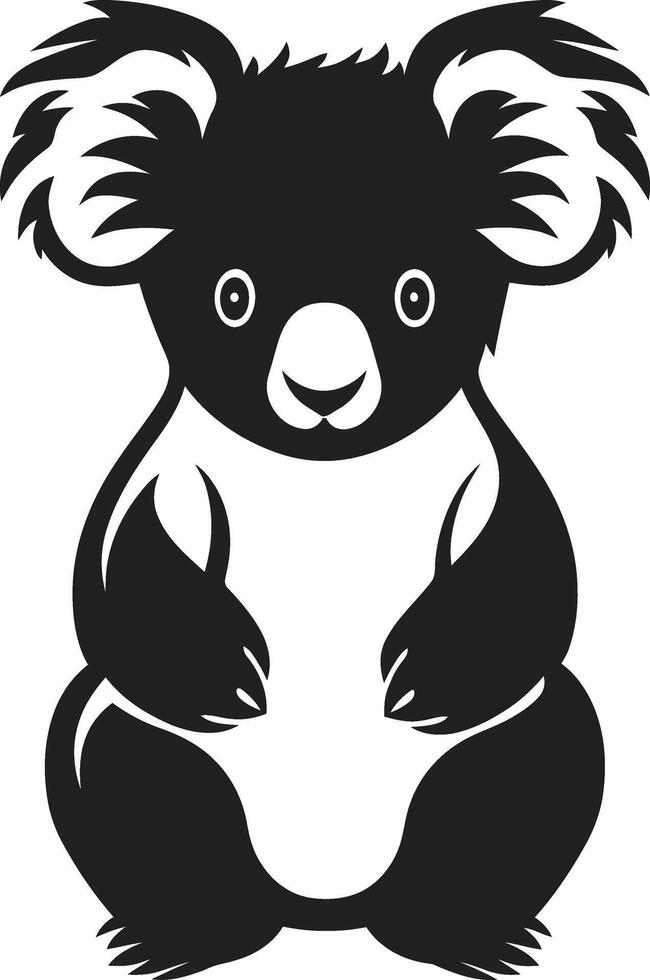 Bamboo Browsing Crest Koala Vector Icon for Nature Harmony Australian Arboreal Emblem Vector Design for Koala Conservation