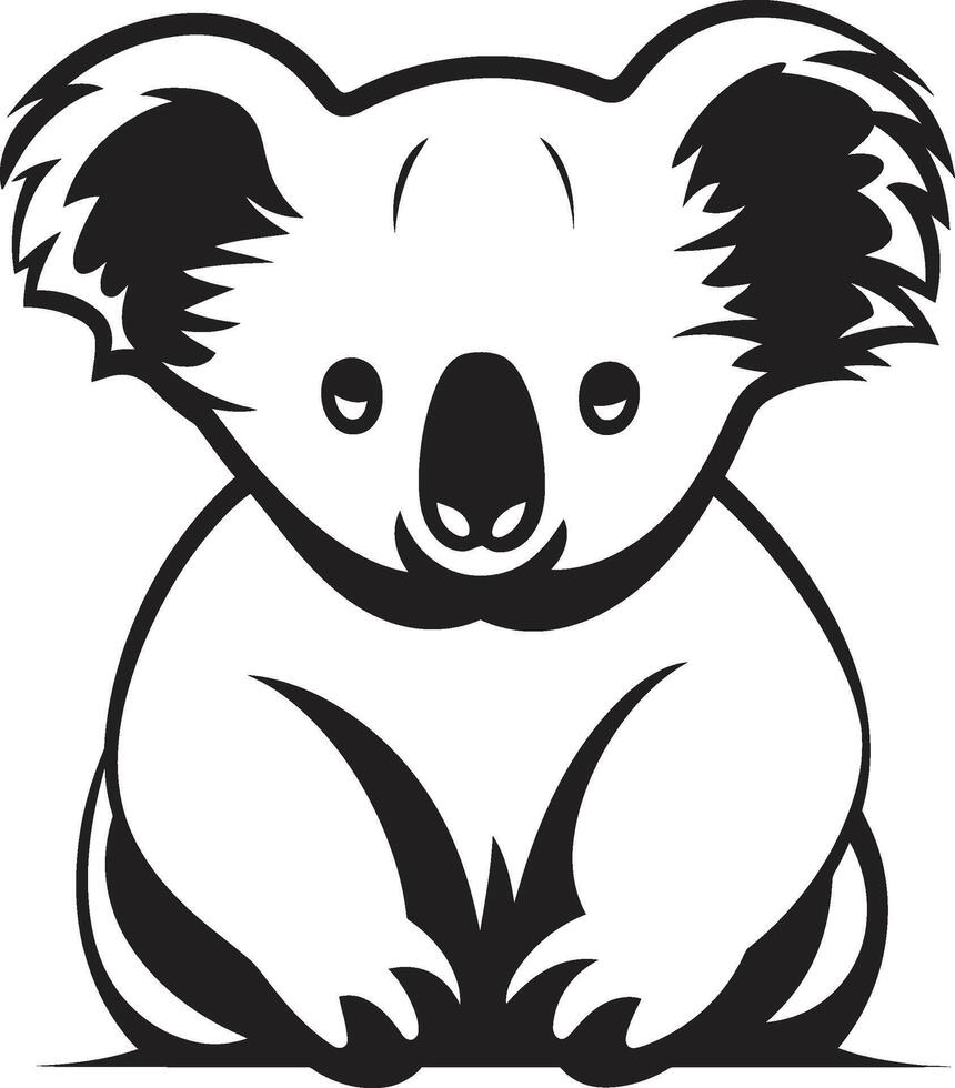 Eucalyptus Elegance Crest Vector Logo for Koala Conservation Koala Cuteness Badge Adorable Vector Icon for Wildlife Appreciation