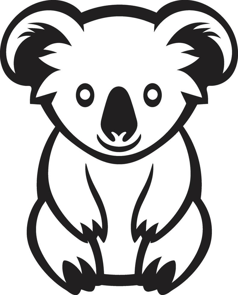 Eucalyptus Elegance Crest Koala Vector Icon for Stylish Harmony Bamboo Browsing Badge Vector Design for Koala Preservation