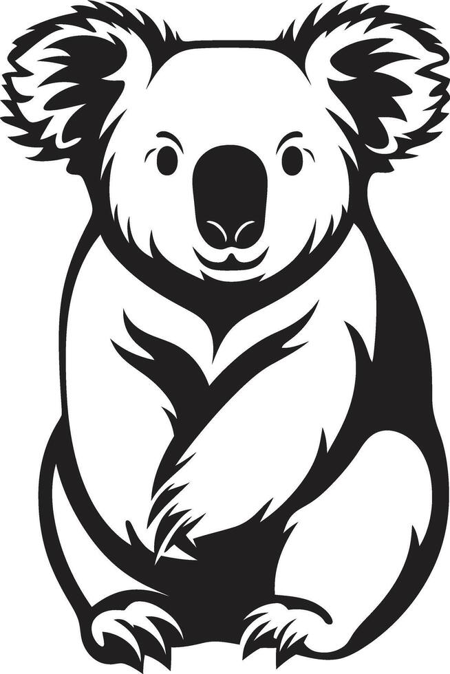 Bamboo Browsing Badge Vector Design for Koala Preservation Koala Kingdom Insignia Vector Logo Design for Adorable Koala Symbol