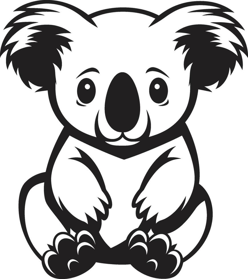 Bamboo Browsing Crest Vector Logo for Koala Conservation Koala Kingdom Badge Adorable Vector Design for Wildlife Appreciation