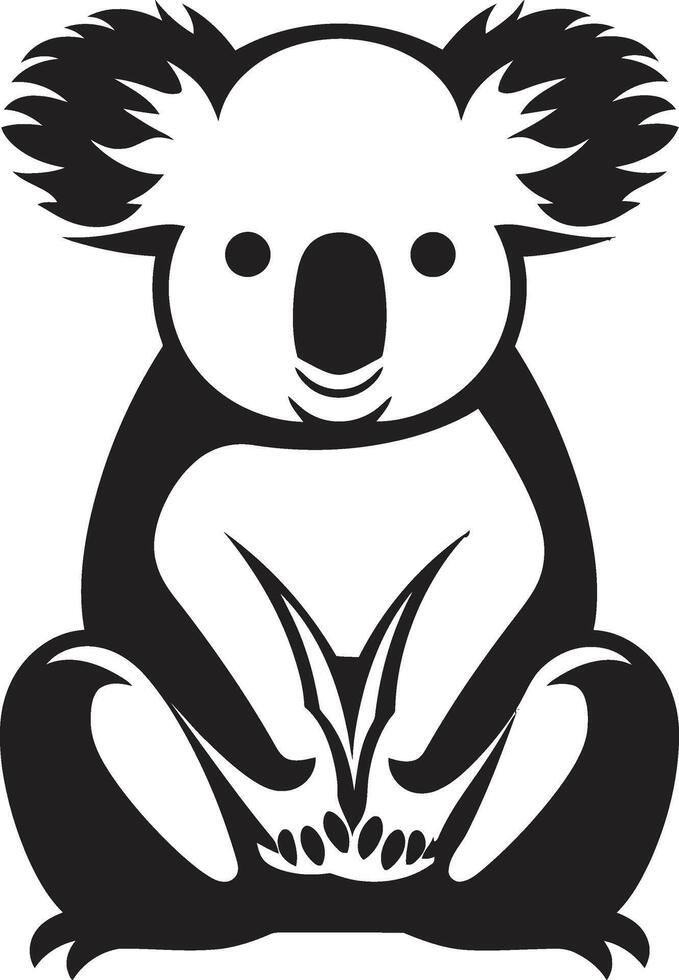 Australian Arboreal Emblem Vector Design for Koala Conservation Bamboo Browsing Badge Koala Vector Icon for Wildlife Appreciation