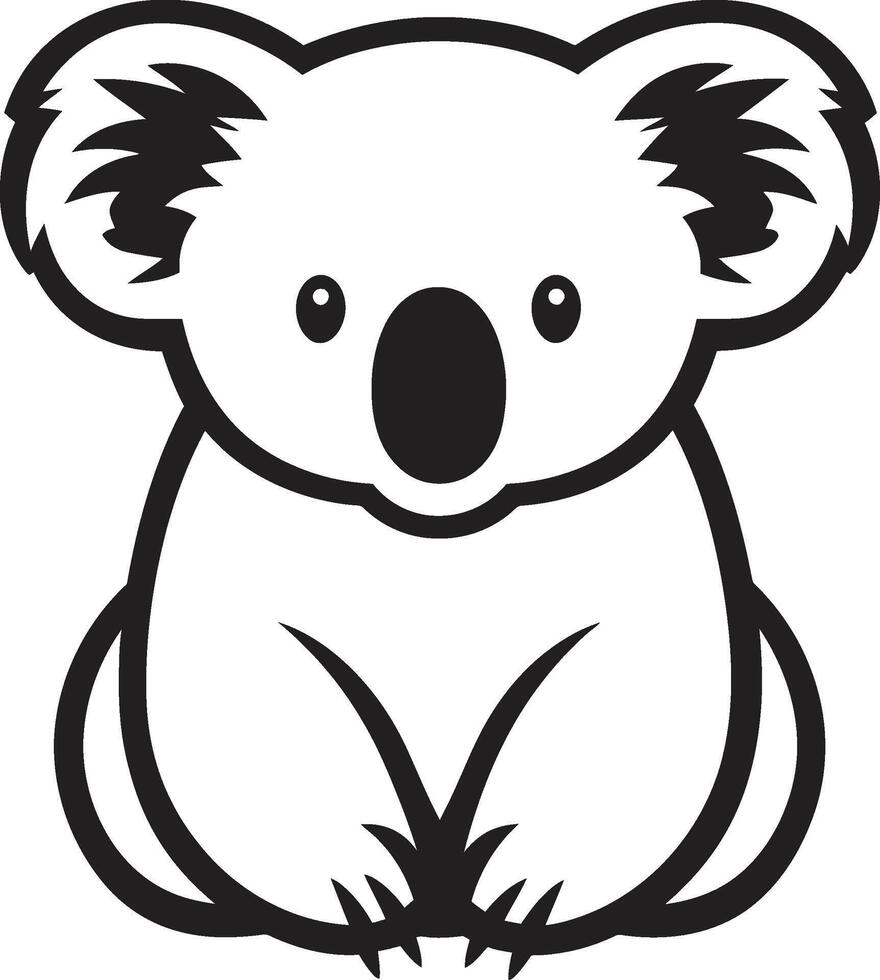 Tree Top Treasure Crest Koala Vector Icon for Nature Appreciation Eucalyptus Elegance Badge Vector Design for Koala Preservation