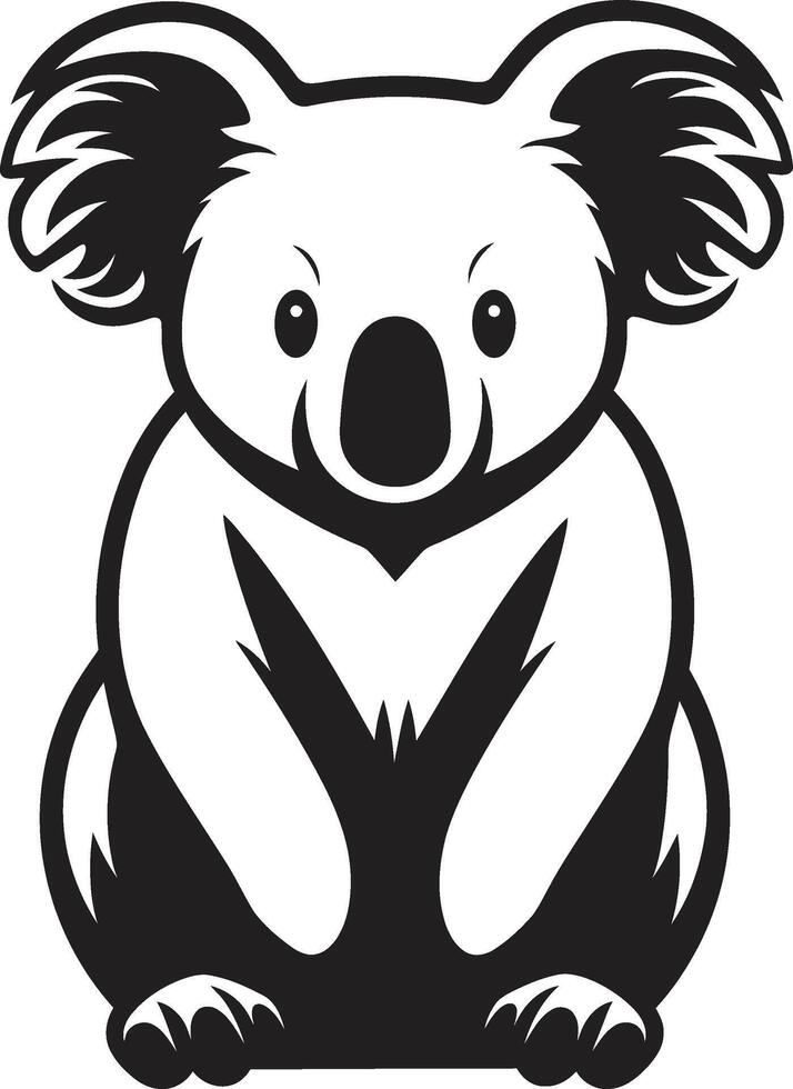Australian Arboreal Emblem Koala Vector Icon for Nature Harmony Bamboo Browsing Insignia Vector Logo for Koala Preservation