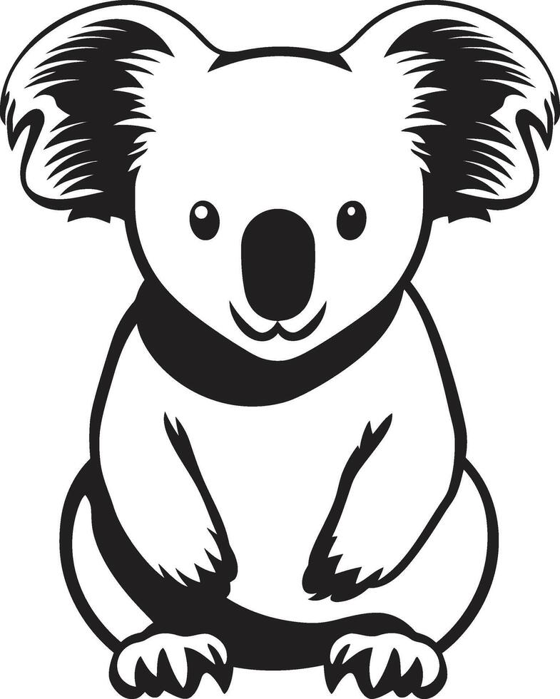 Bamboo Browsing Insignia Vector Logo for Koala Preservation Cuddly Koala Crest Adorable Vector Design for Wildlife Appreciation