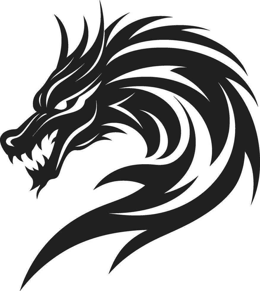 Mystic Kuei Dragon Crest Vector Design for Legendary Majesty Ethereal Serpent Insignia Kuei Dragon Vector Icon in Mythical Harmony