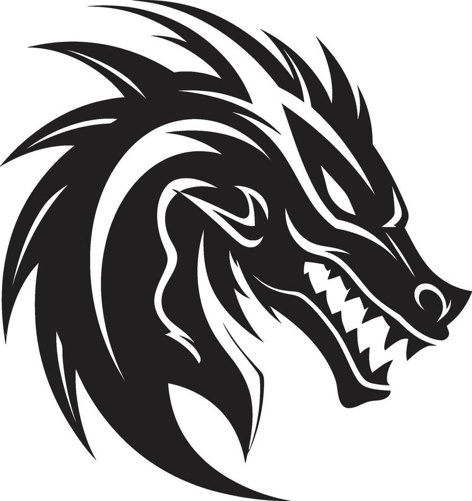 Mystical Majesty Badge Vector Design for Kuei Dragon Enchantment Imperial Guardian Insignia Kuei Dragon Vector Icon in Mythical Splendor
