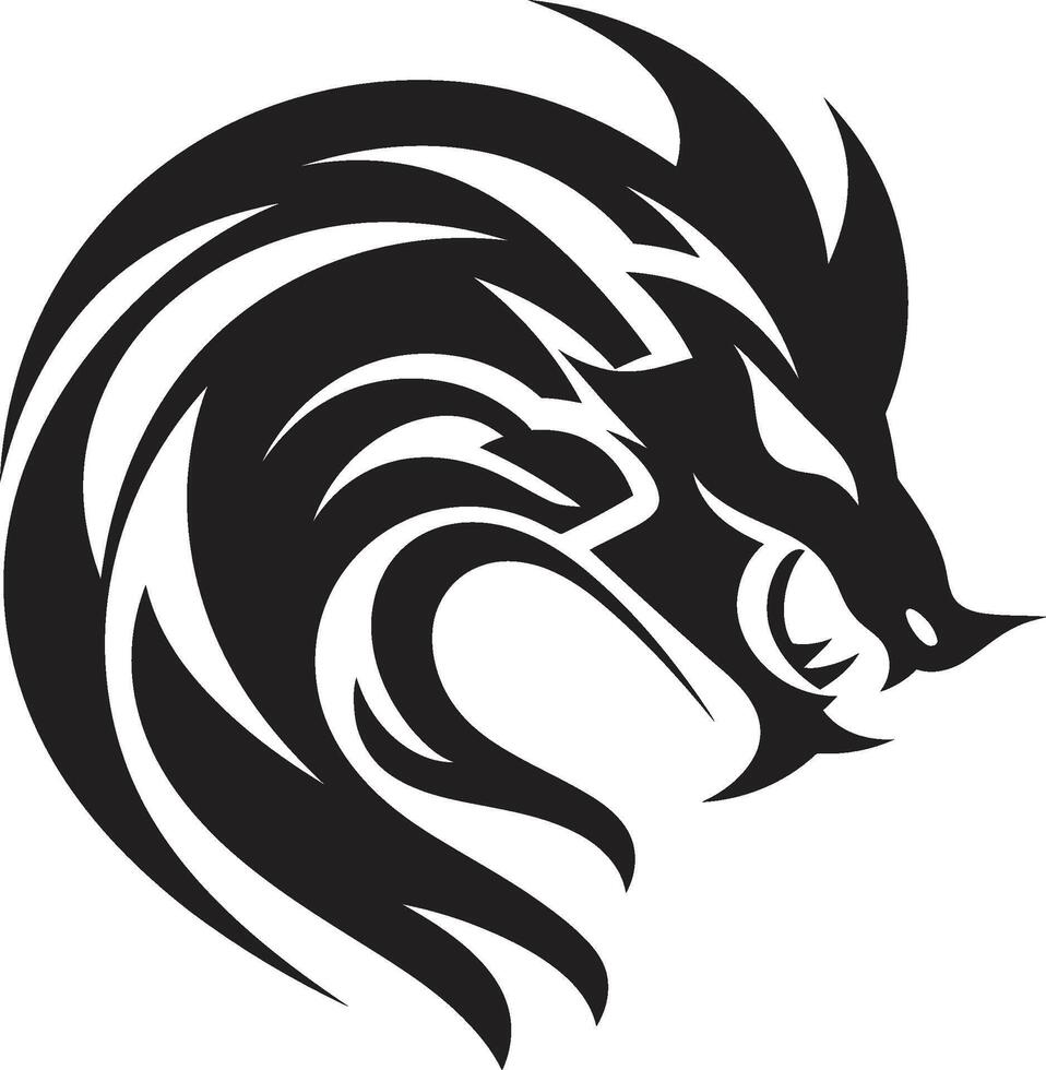 armonioso cuernos insignias vector logo para kuei continuar armonía celestial serpiente Insignia kuei continuar vector diseño para mítico aura