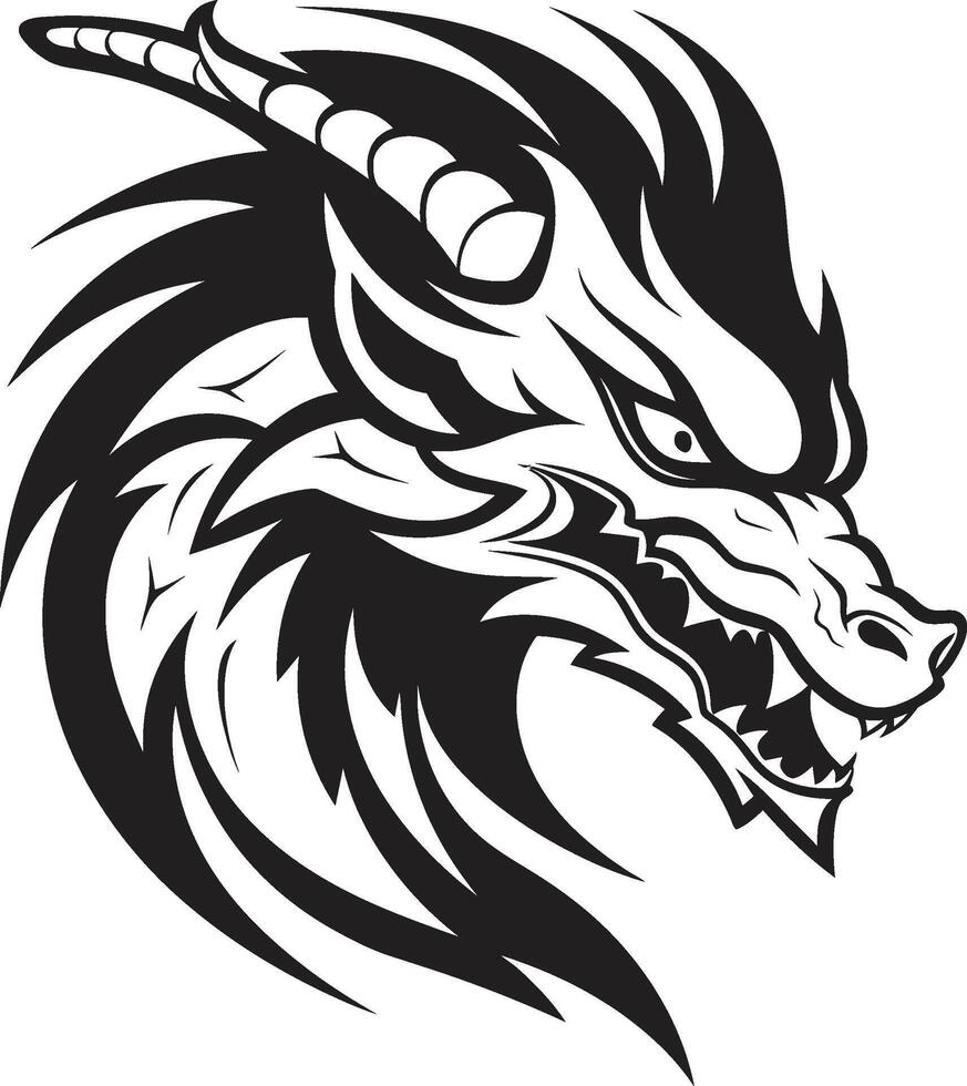 Celestial Guardian Badge Vector Design for Kuei Dragon Protection Eastern Emissary Crest Kuei Dragon Vector Design in Oriental Splendor