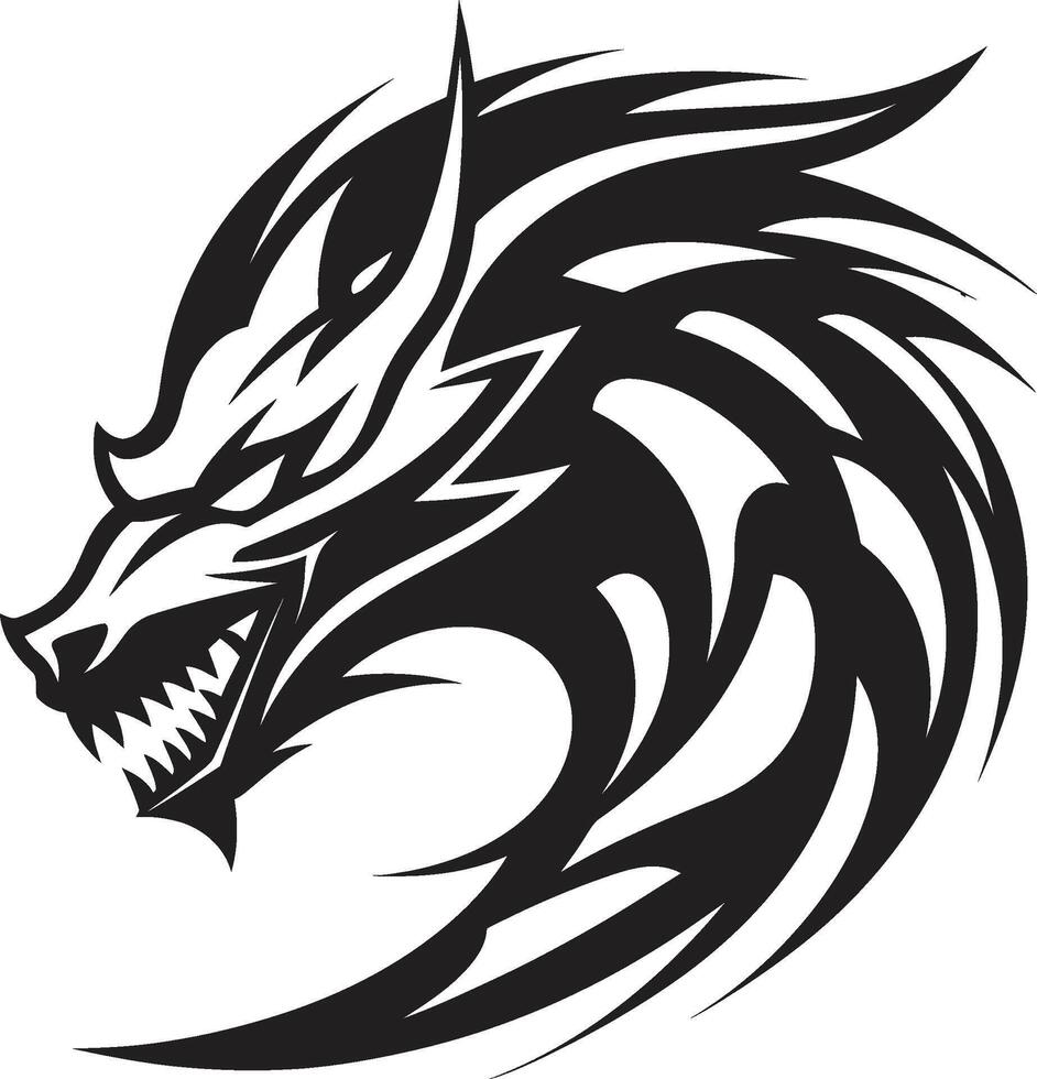 Harmonious Horns Crest Vector Logo for Kuei Dragon Harmony Celestial Serpent Insignia Kuei Dragon Vector Design for Mythical Aura