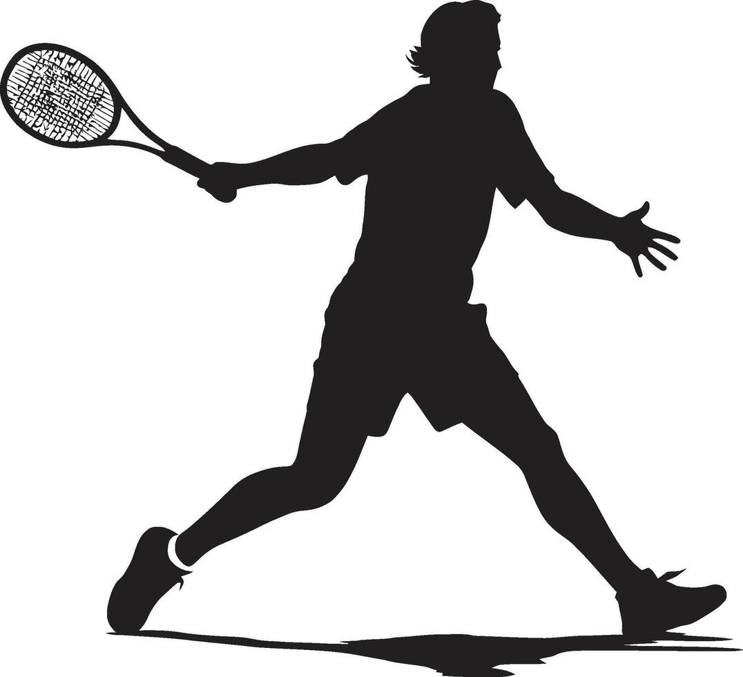 Racket Rebel Insignia Vector Design for Bold Tennis Logo Grand Slam Gladiator Badge Tennis Player Vector Icon for Championship Spirit