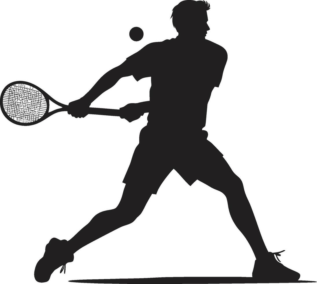 Smash Success Crest Male Tennis Player Logo for Powerful Plays Dynamic Drive Insignia Vector Design for Tennis Enthusiast Icon