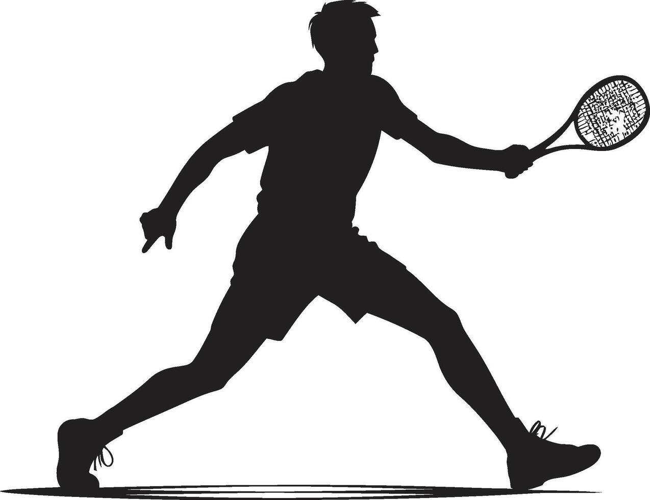 Smash Master Badge Tennis Player Vector Logo for Powerful Performance Victory Verve Crest Male Tennis Player Icon in Winning Pose