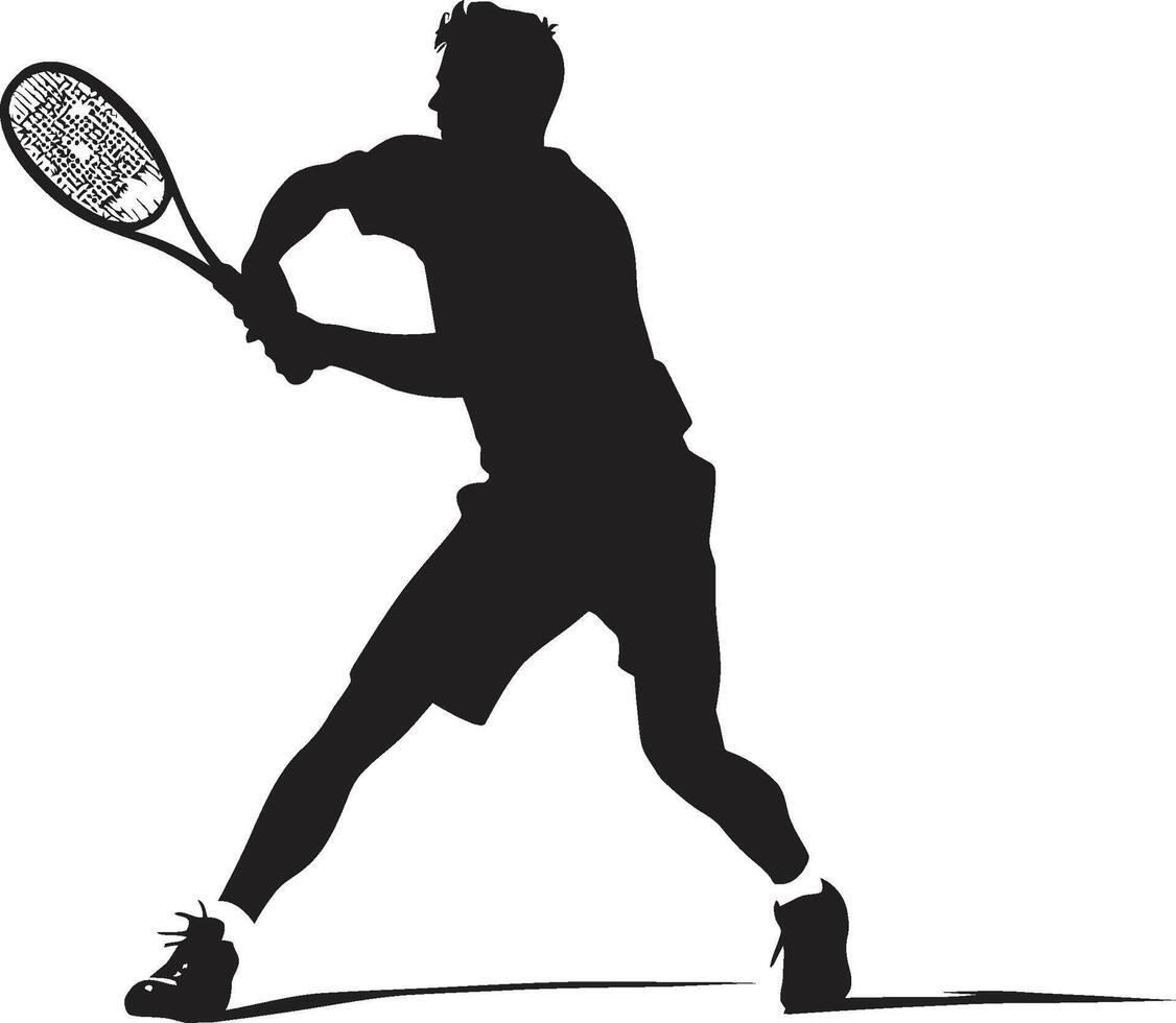 Smash Success Crest Male Tennis Player Logo for Powerful Plays Dynamic Drive Insignia Vector Design for Tennis Enthusiast Icon