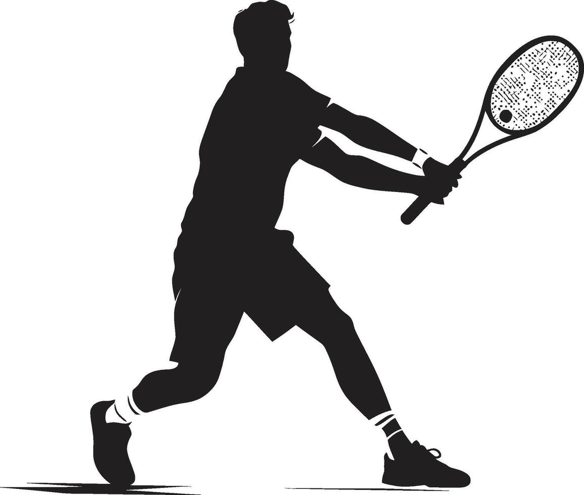 Grand Slam Gladiator Badge Tennis Player Vector Icon for Championship Spirit Smash Success Crest Male Tennis Player Logo for Powerful Plays