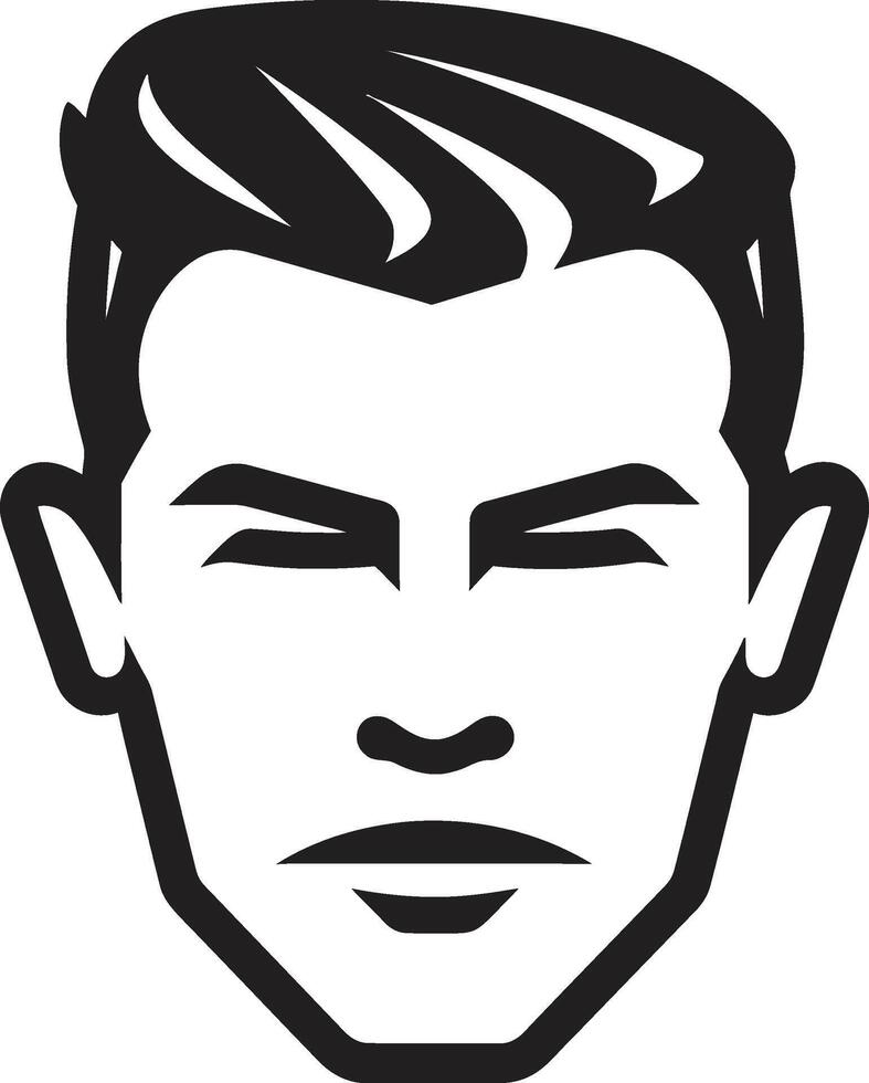 expresivo elegancia cresta masculino cara icono en artístico detalle clásico perfil emblema vector logo diseño para eterno masculino cara icono