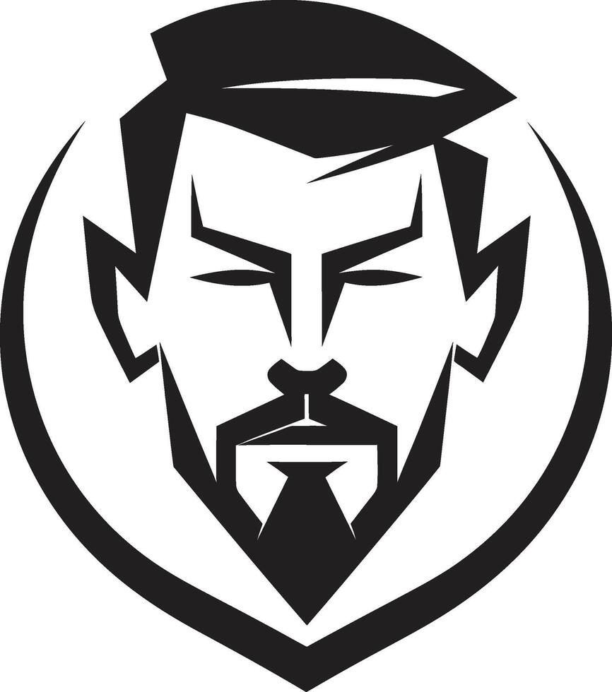 Bold Gaze Insignia Vector Logo for Confident Male Face Illustration Sculpted Sophistication Badge Male Face Vector Icon with Refined Features