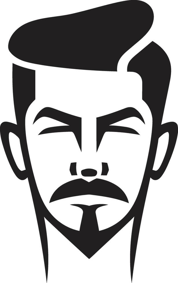 Dapper Demeanor Insignia Vector Design for Fashionable Male Face Logo Timeless Profile Badge Classic Male Face Vector Icon for Enduring Style