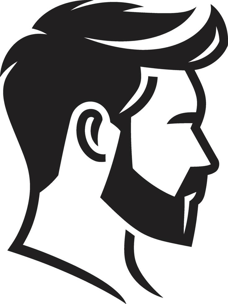 Chiseled Charm Badge Vector Design for Attractive Male Face Logo Expressive Elegance Insignia Male Face Icon in Artistic Detail
