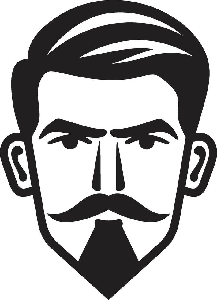 Sculpted Serenity Insignia Vector Design for Calm Male Face Logo Timeless Trademark Badge Classic Male Face Vector Icon for Iconic Branding