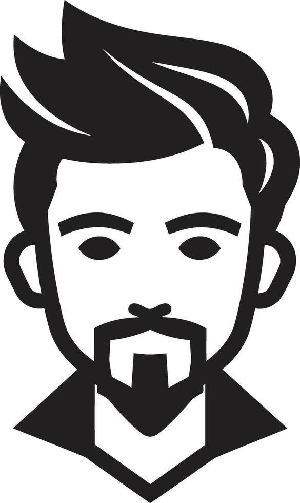 Dapper Demeanor Badge Vector Design for Fashionable Male Face Logo Timeless Profile Crest Classic Male Face Vector Icon for Enduring Style