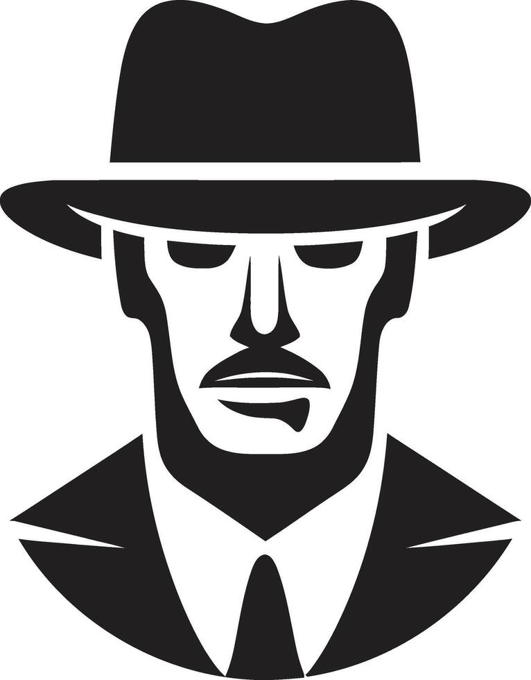 Expressive Elegance Crest Male Face Icon in Artistic Detail Bold Gaze Insignia Vector Logo for Confident Male Face Illustration