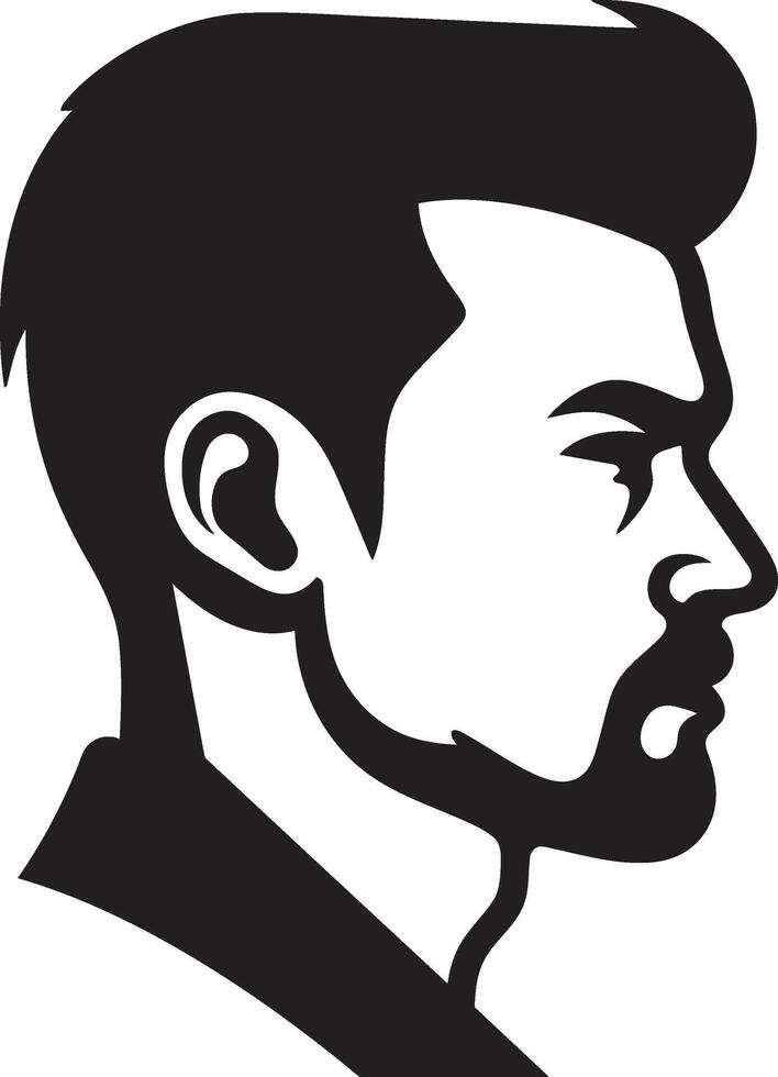 Timeless Trademark Crest Classic Male Face Vector Icon for Iconic Branding Poised Profile Insignia Vector Logo for Graceful Male Face Illustration