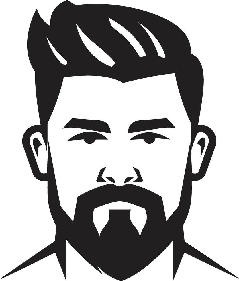 Timeless Profile Insignia Classic Male Face Vector Icon for Enduring Style Striking Symmetry Badge Vector Logo for Balanced Male Face Illustration