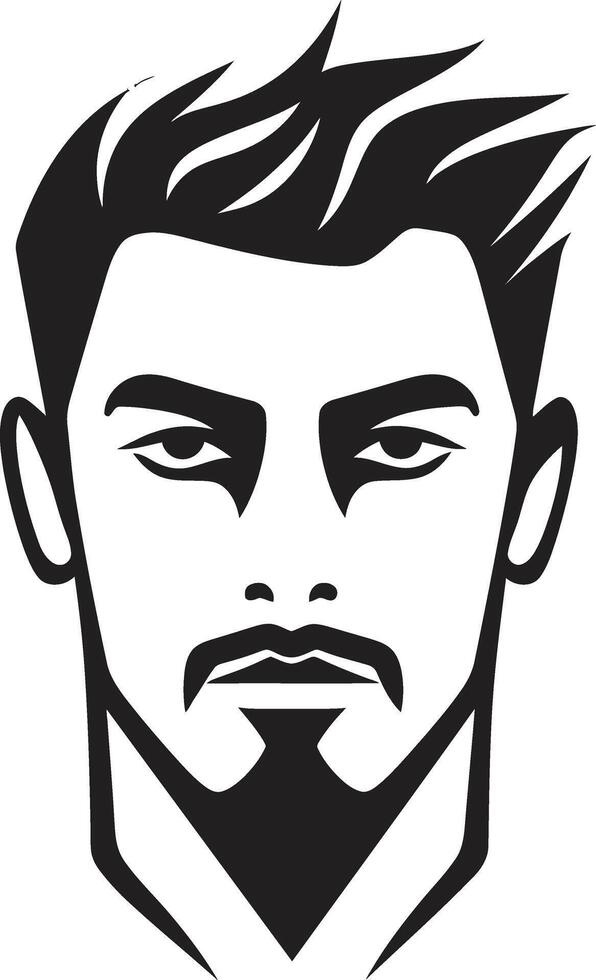 Sculpted Serenity Crest Vector Design for Calm Male Face Logo Timeless Trademark Insignia Classic Male Face Vector Icon for Iconic Branding