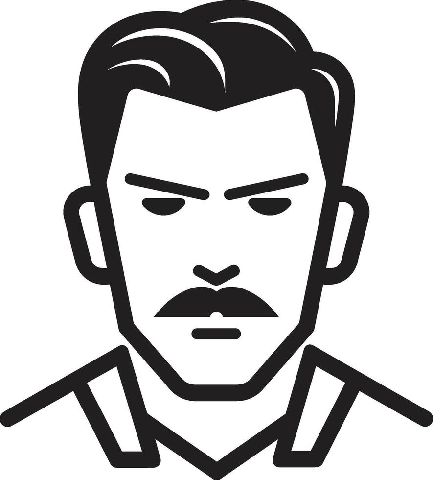Chiseled Charm Crest Vector Design for Attractive Male Face Logo Expressive Elegance Insignia Male Face Icon in Artistic Detail