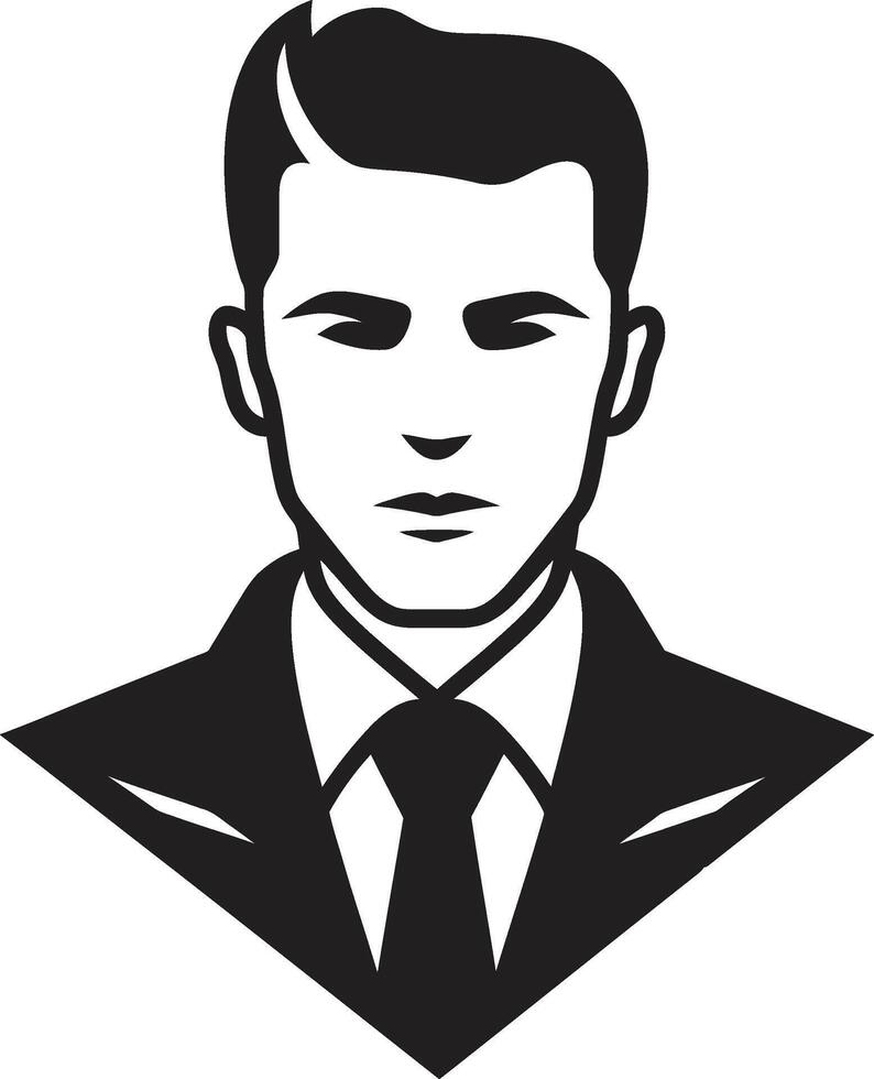 Chiseled Charm Badge Vector Design for Attractive Male Face Logo Expressive Elegance Insignia Male Face Icon in Artistic Detail