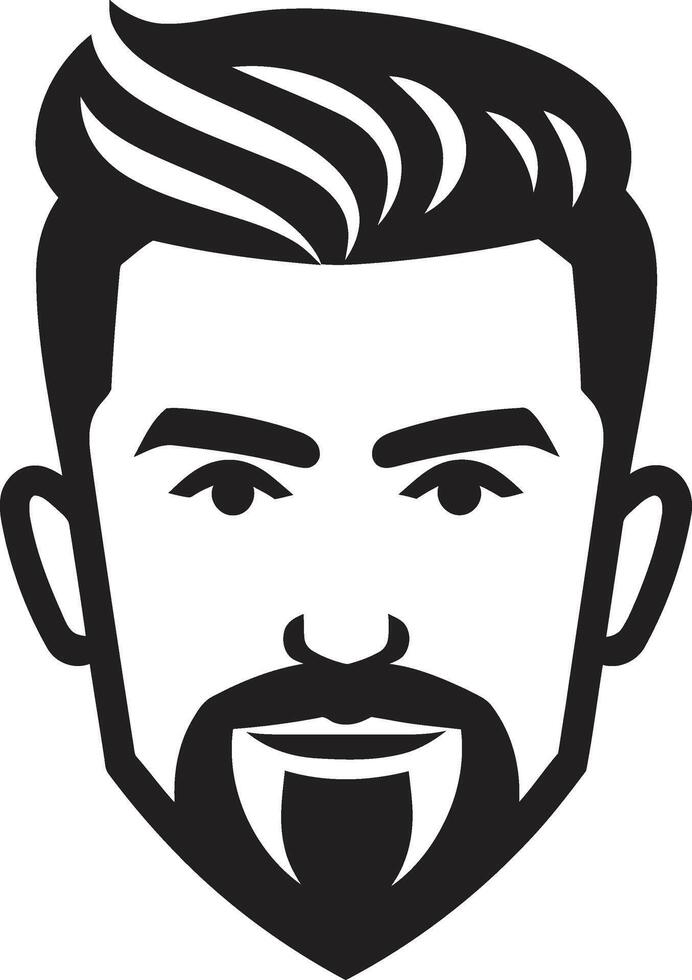 listo perfil Insignia vector logo para agraciado masculino cara ilustración contemporáneo confianza cresta masculino cara icono con negrita presencia