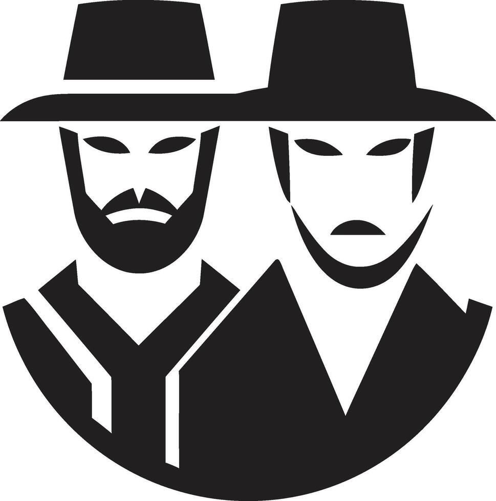 Expressive Elegance Insignia Male Face Icon in Artistic Detail Bold Gaze Crest Vector Logo for Confident Male Face Illustration