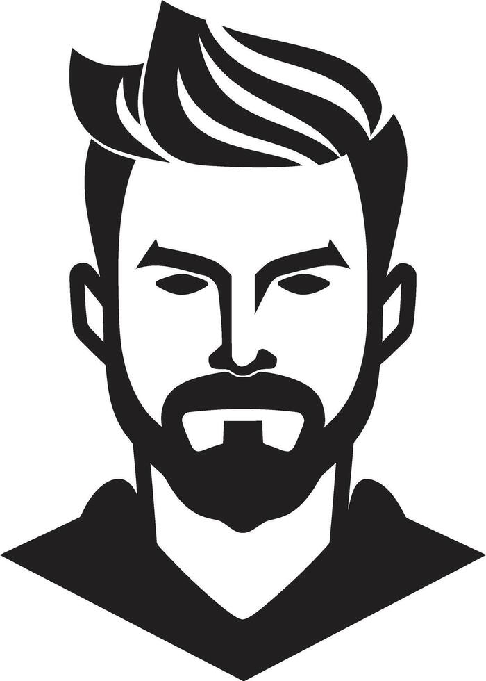 Chiseled Charm Badge Vector Design for Attractive Male Face Logo Expressive Elegance Crest Male Face Icon in Artistic Detail