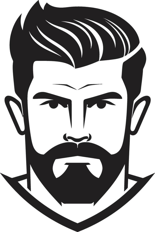 Dapper Demeanor Badge Vector Design for Fashionable Male Face Logo Timeless Profile Crest Classic Male Face Vector Icon for Enduring Style