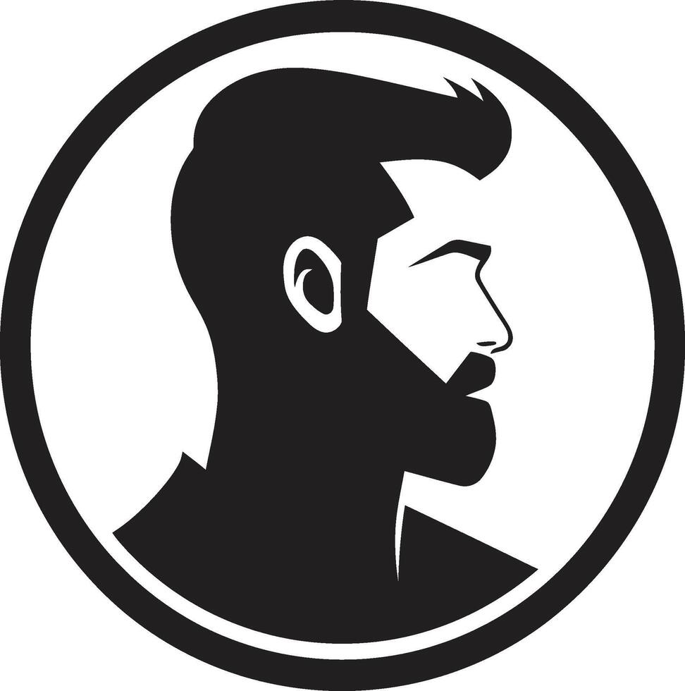 Dynamic Dexterity Badge Agile Male Face Logo Design for Vibrant Energy Modern Masculinity Crest Trendy Male Face Vector Icon for Contemporary Appeal