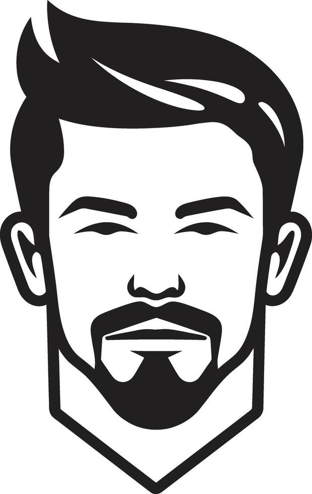 Refined Visage Insignia Vector Logo for Sophisticated Male Face Icon Serene Silhouette Badge Calm Male Face Vector Design with Subtle Lines