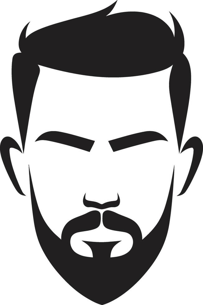 Expressive Elegance Insignia Vector Logo for Artistic Male Face Illustration Striking Symmetry Badge Balanced Male Face Vector Icon for Harmonious Appeal