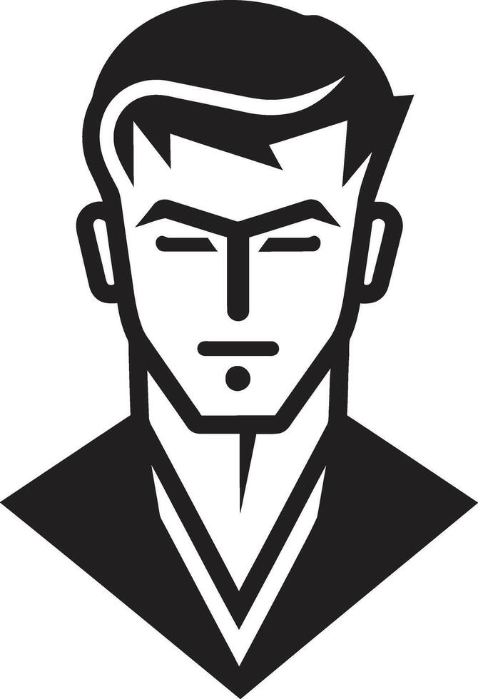 Refined Visage Insignia Vector Logo for Sophisticated Male Face Icon Serene Silhouette Badge Calm Male Face Vector Design with Subtle Lines