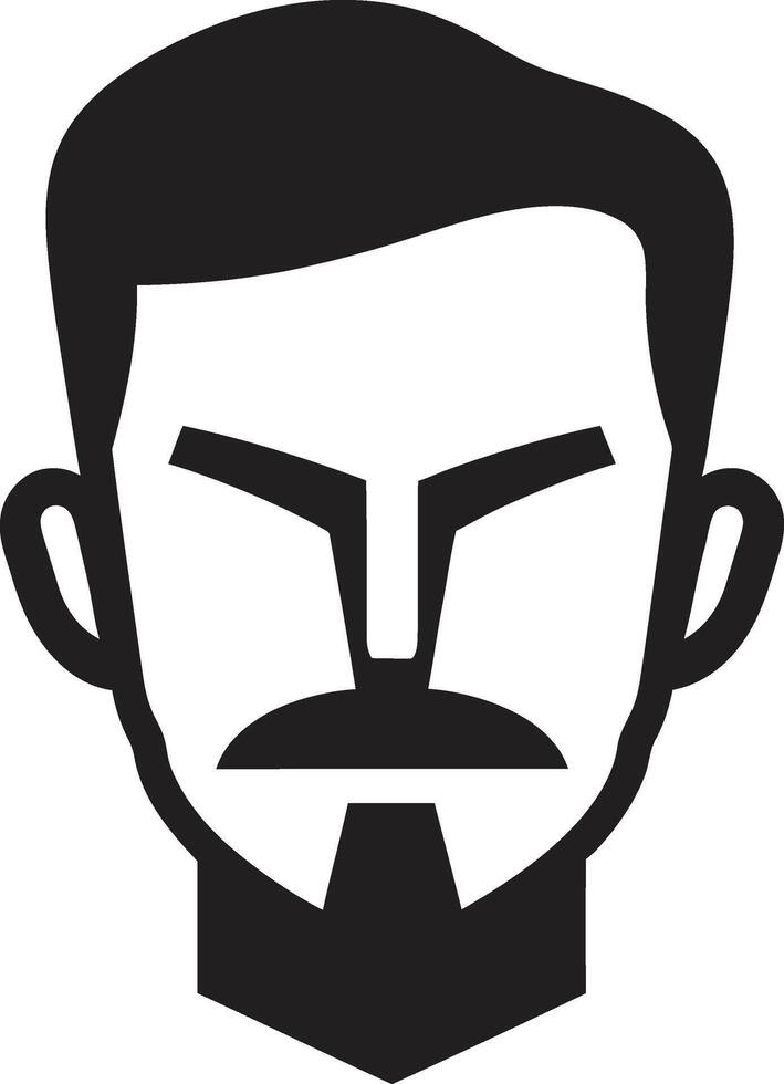 listo perfil Insignia vector diseño para agraciado masculino cara ilustración negrita mirada cresta confidente masculino cara vector icono para sorprendentes presencia