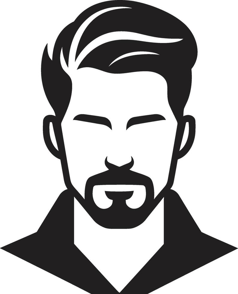 Rugged Resilience Crest Strong Male Face Logo Design for Impactful Presence Expressive Elegance Insignia Vector Logo for Artistic Male Face Illustration