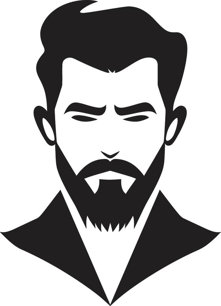 Modern Masculinity Crest Trendy Male Face Vector Icon for Contemporary Appeal Refined Visage Insignia Vector Logo for Sophisticated Male Face Icon