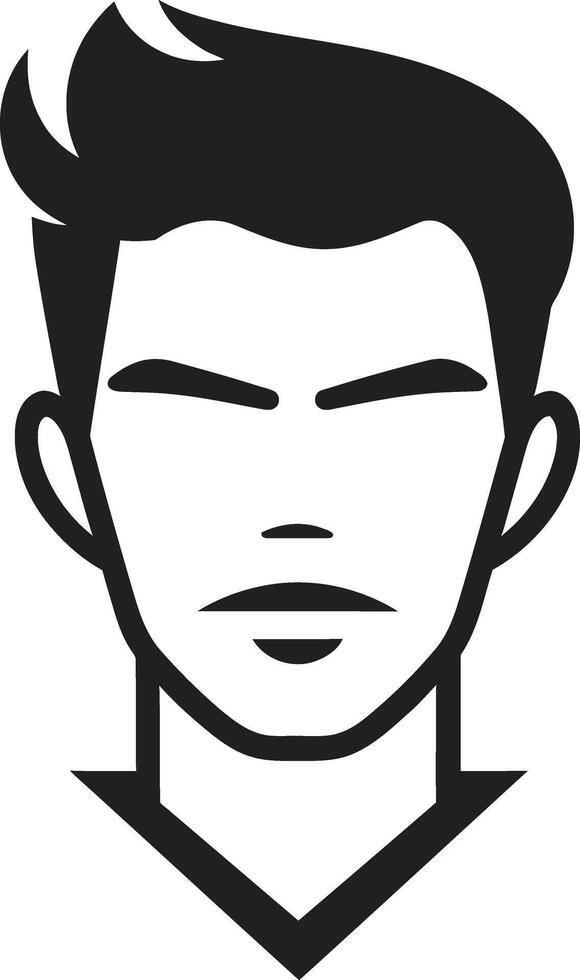 Refined Visage Insignia Vector Logo for Sophisticated Male Face Icon Serene Silhouette Badge Calm Male Face Vector Design with Subtle Lines